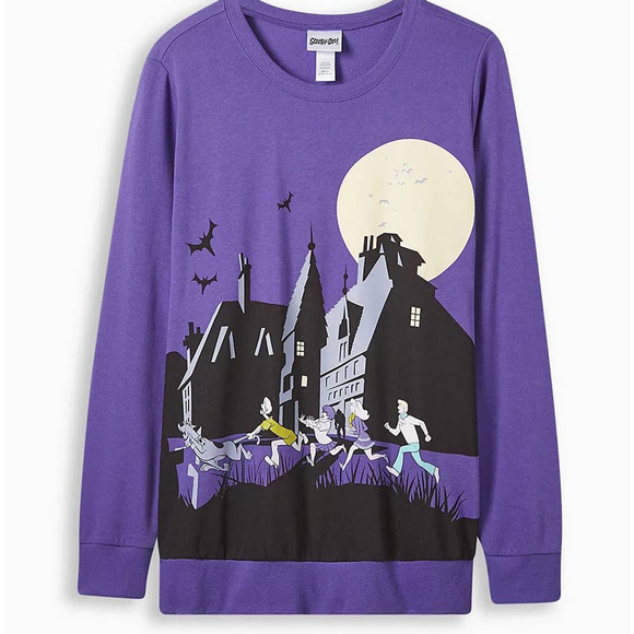 Torrid Purple Scooby Doo Dog Cozy Fleece Pullover‎ Sweatshirt Punk Gothic 3X New - Picture 2 of 4
